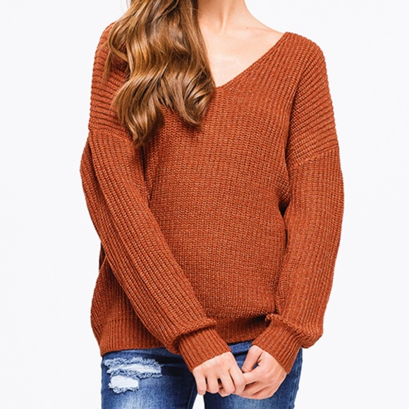 RESTOCKED!  NWT Twisted Knotted Back Boho Sweater - Picture 6 of 8